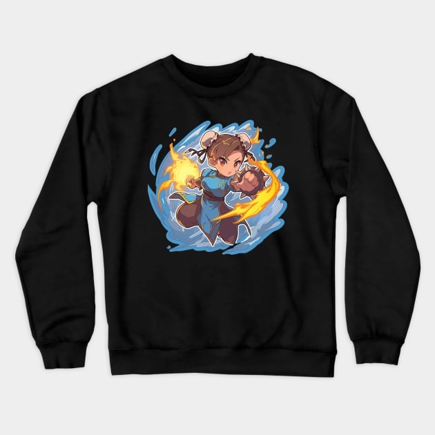 chun li Crewneck Sweatshirt by piratesnow